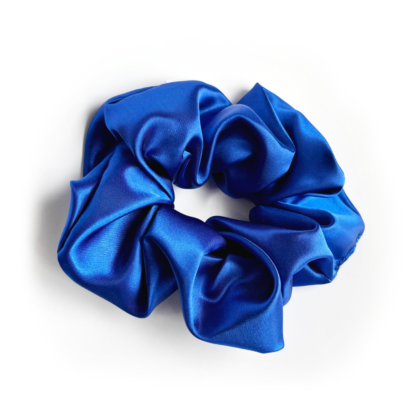 Blue Satin Scrunchie