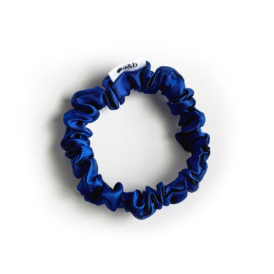 Blue Satin Scrunchie