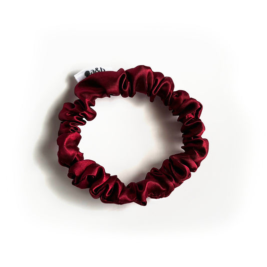 Burgundy Satin Scrunchie