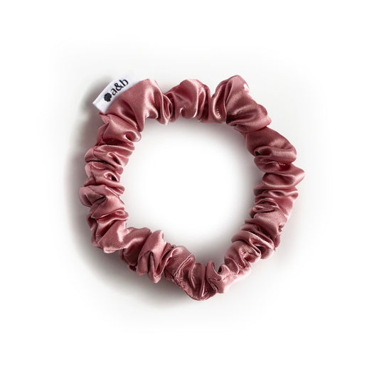 Dusty Rose Satin Scrunchie