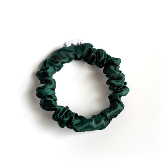 Hunter Green Satin Scrunchie