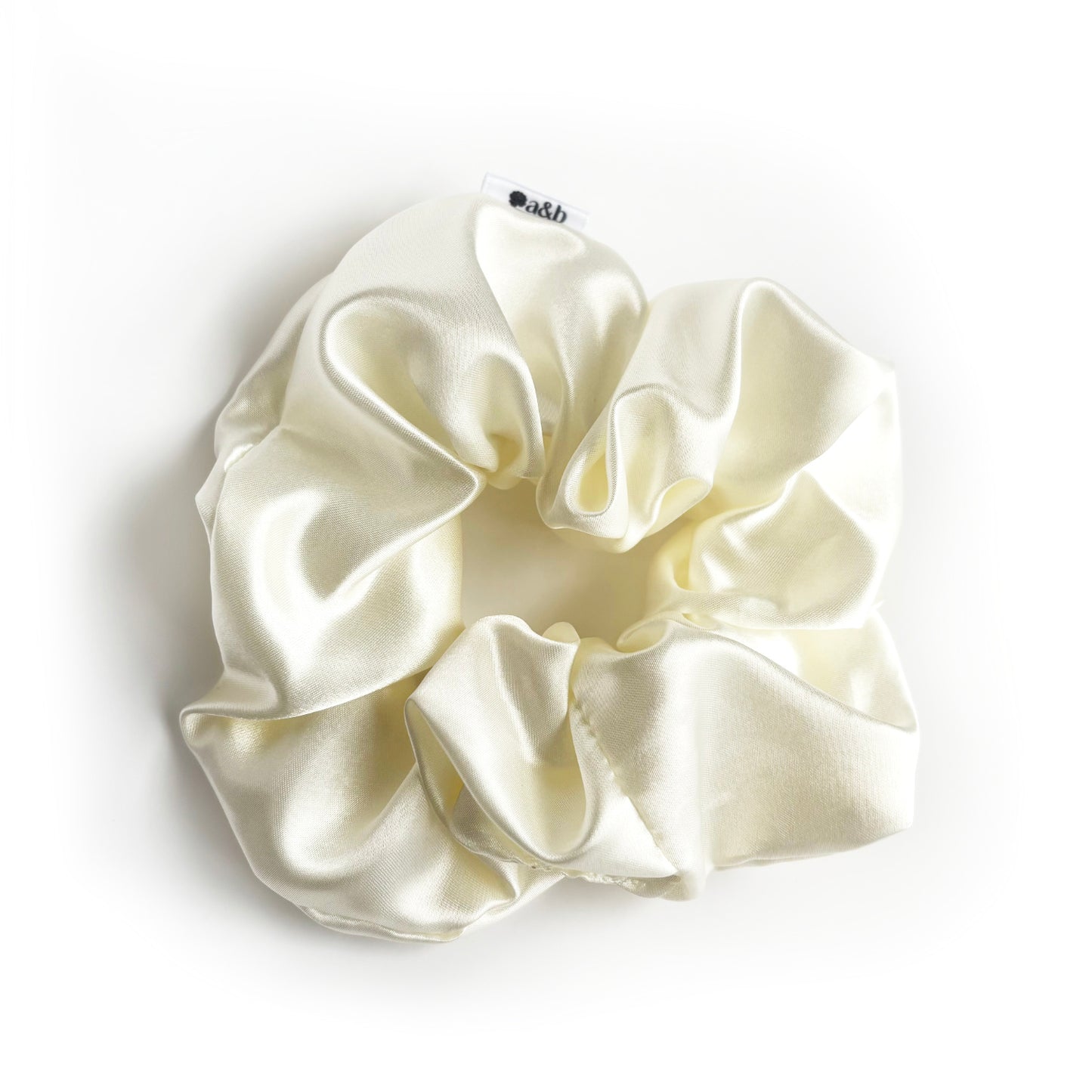 Off White Satin Scrunchie