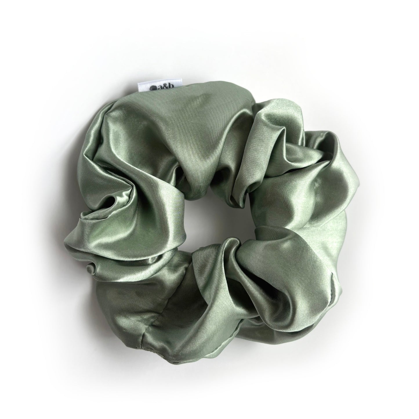 Sage Green Satin Scrunchie