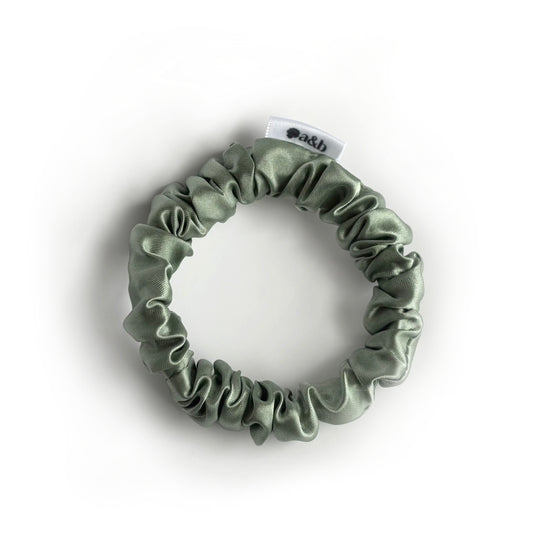 Sage Green Satin Scrunchie