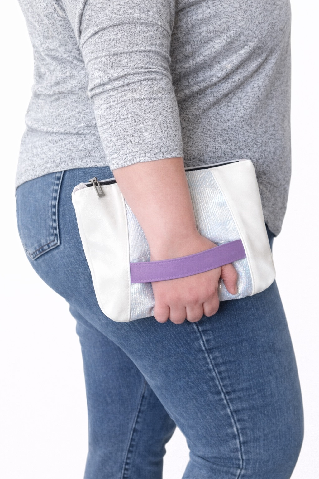 Sunshine Clutch - Silver & Lavender
