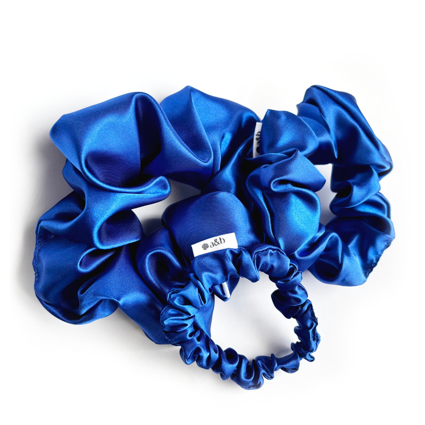 Blue Satin Scrunchie