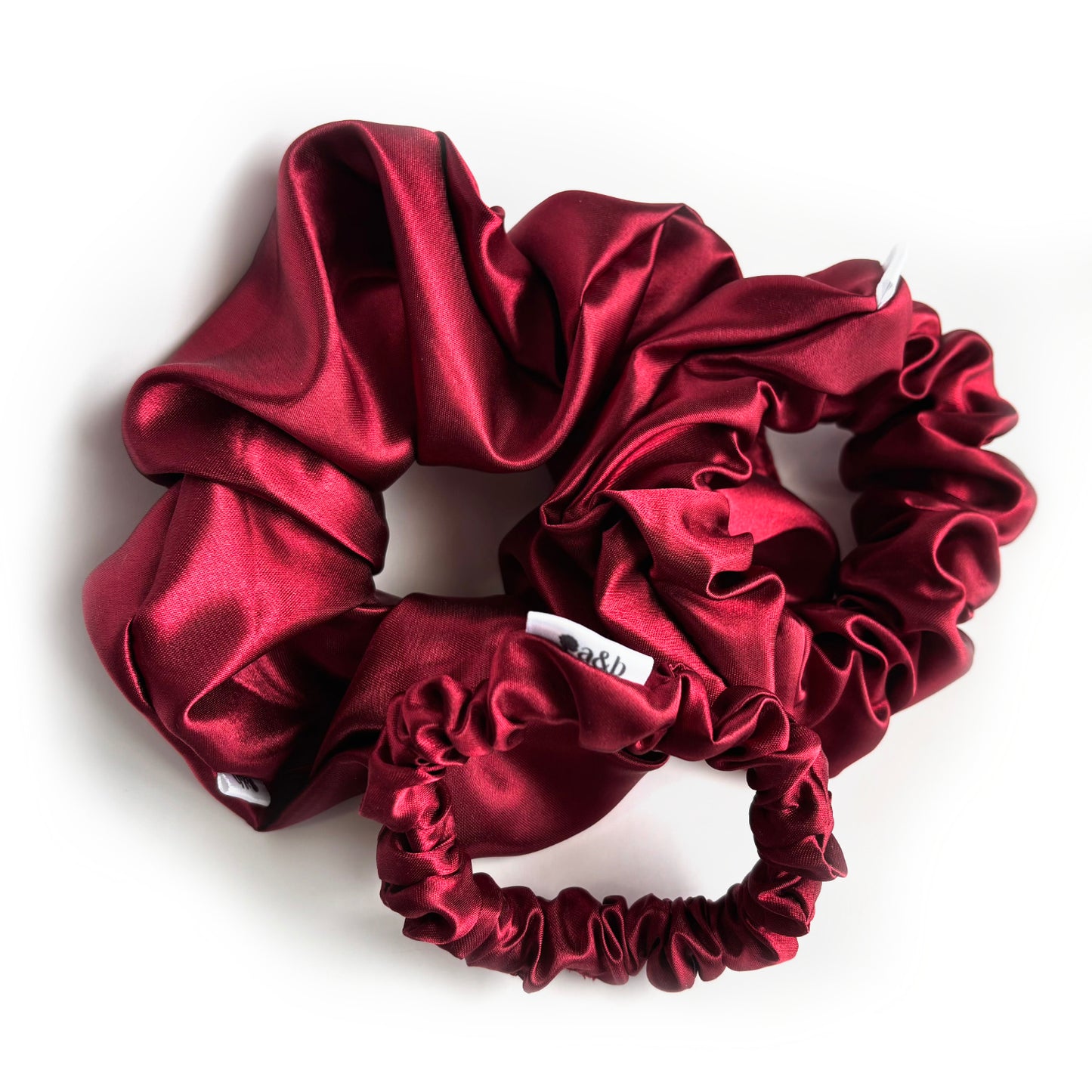 Burgundy Satin Scrunchie