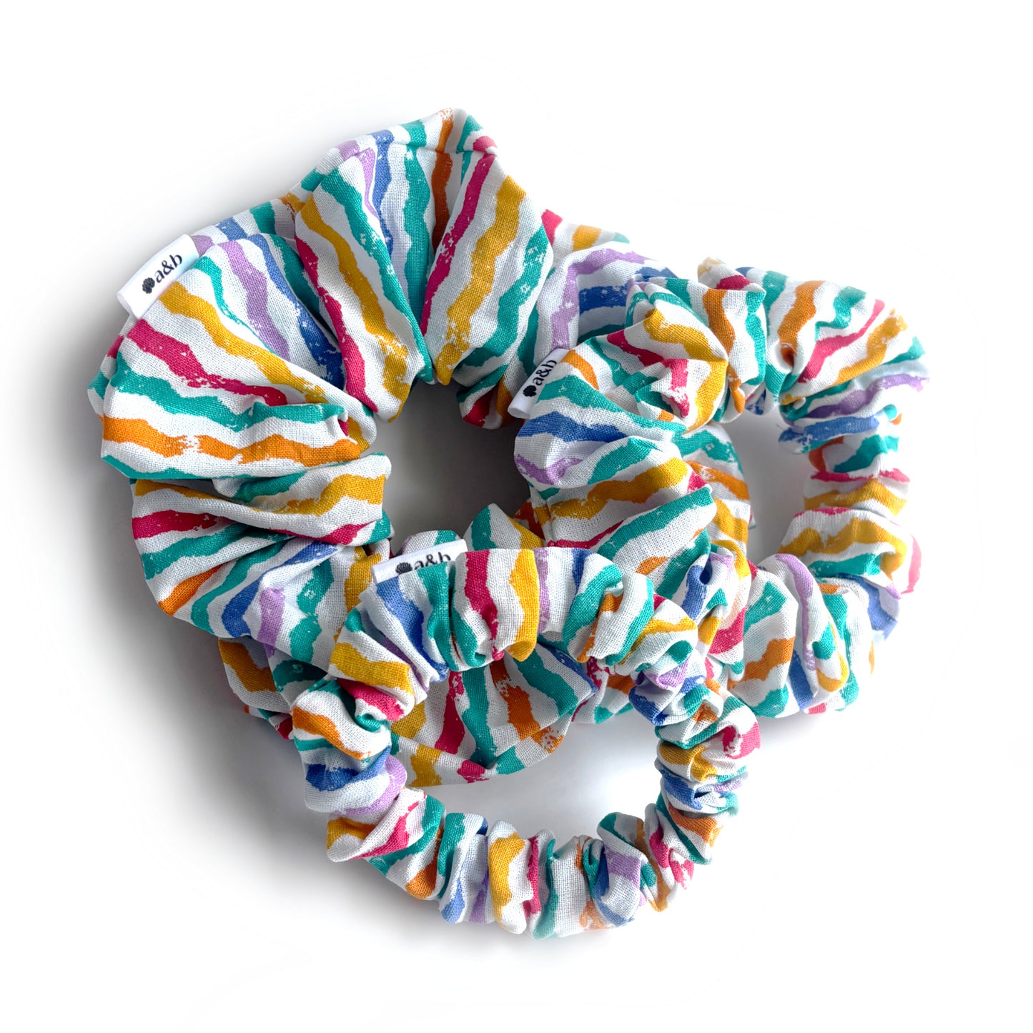 Crayon Stripes - Cotton Scrunchie