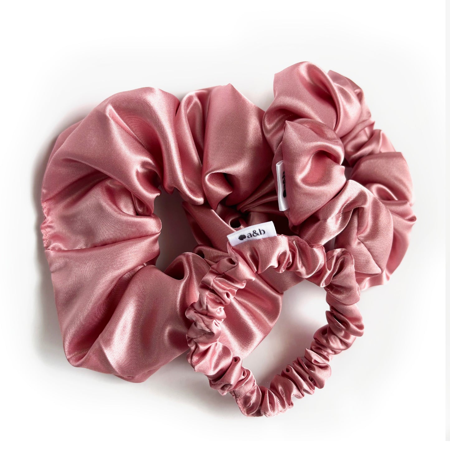 Dusty Rose Satin Scrunchie