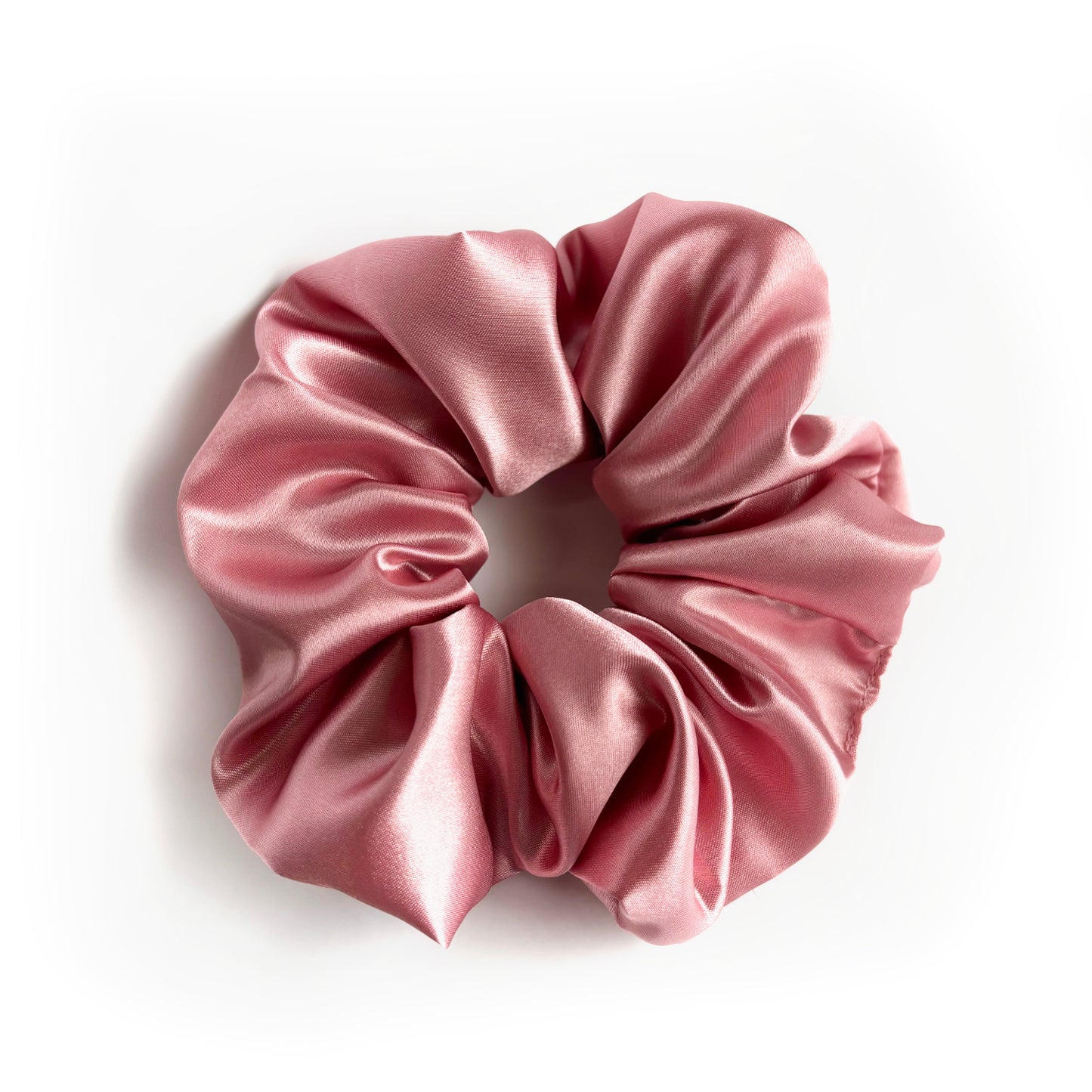Dusty Rose Satin Scrunchie