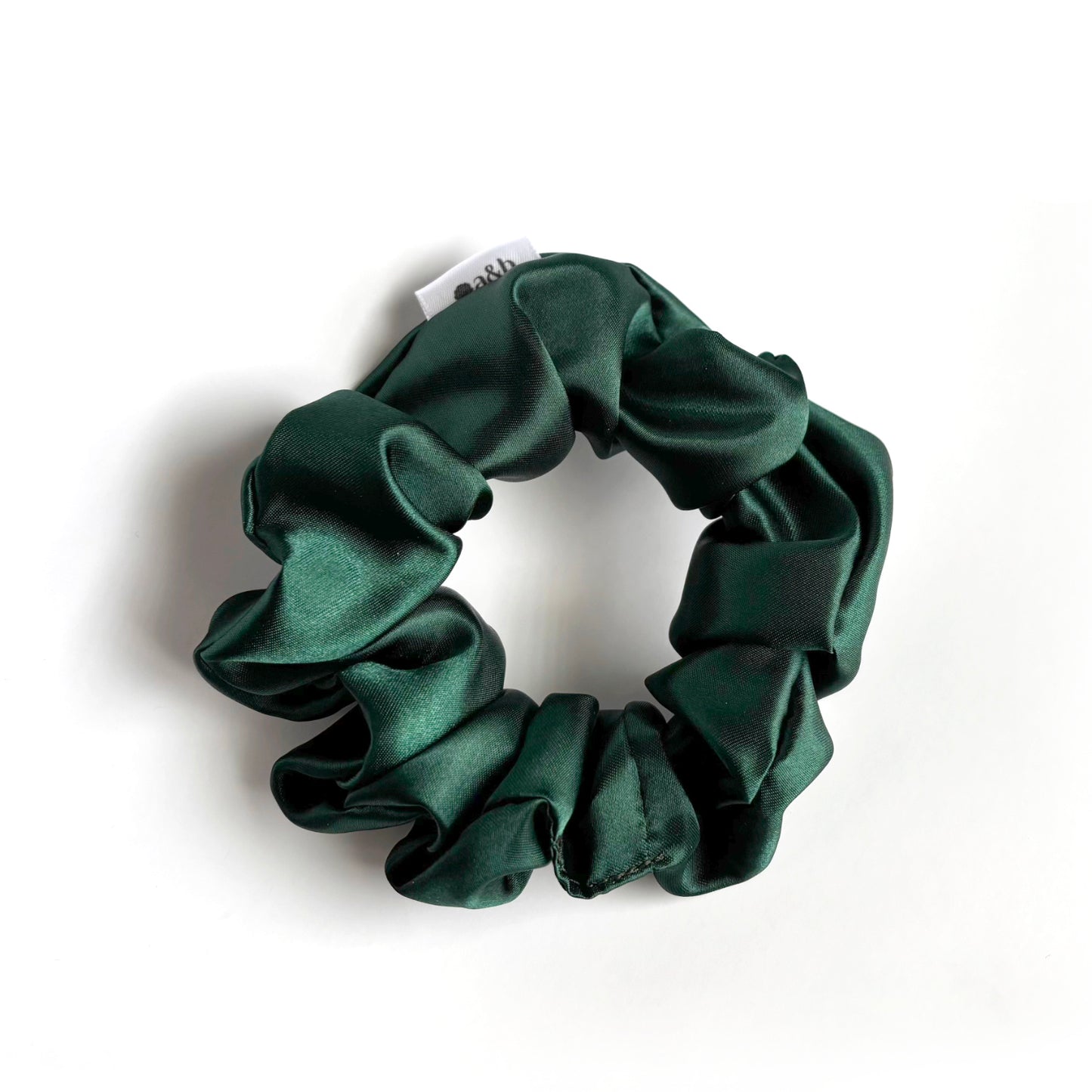 Hunter Green Satin Scrunchie