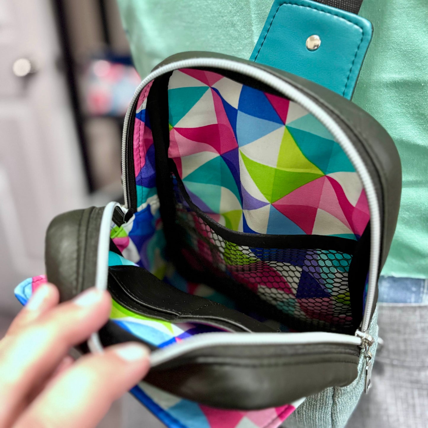 Teal Geometric - Joey Sling