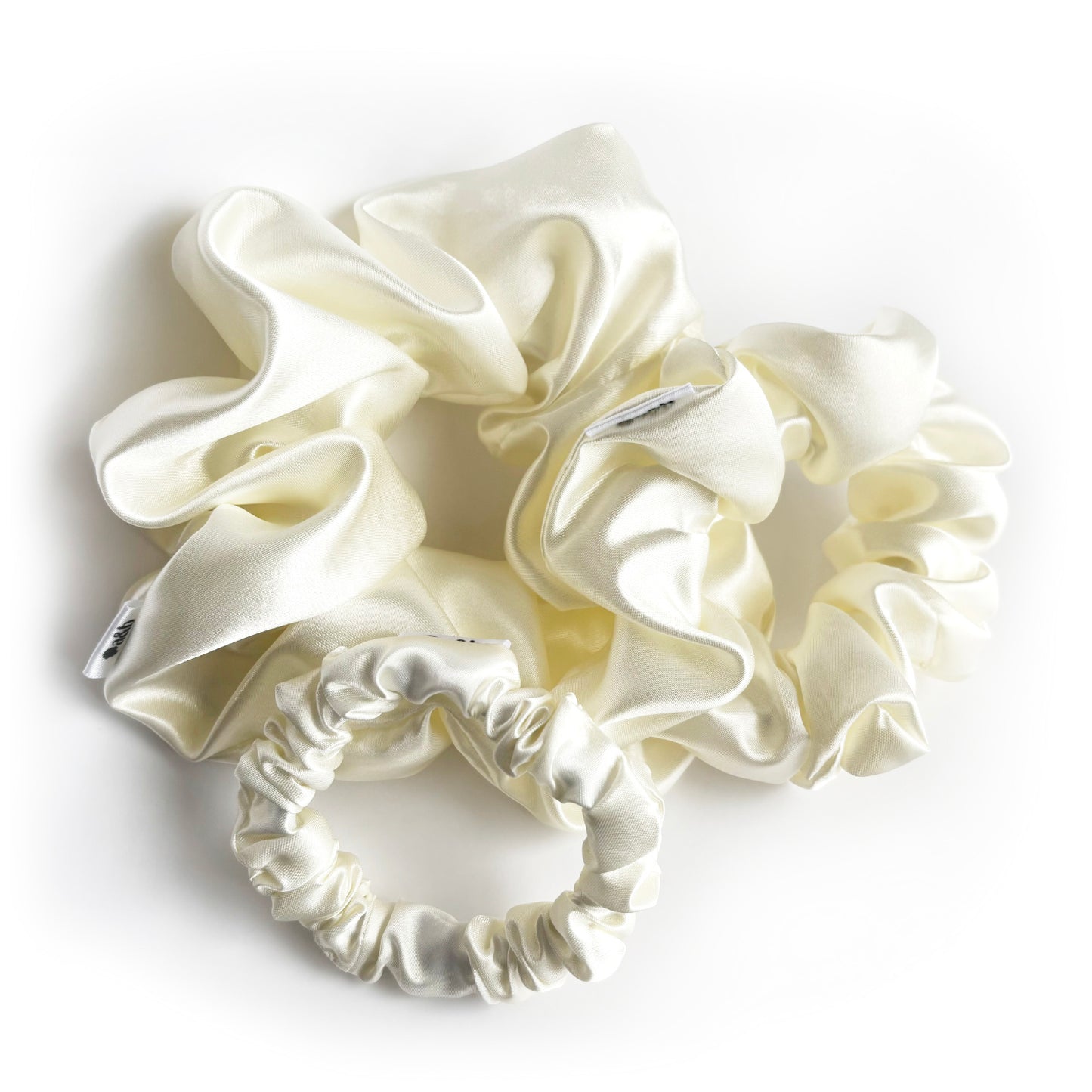 Off White Satin Scrunchie