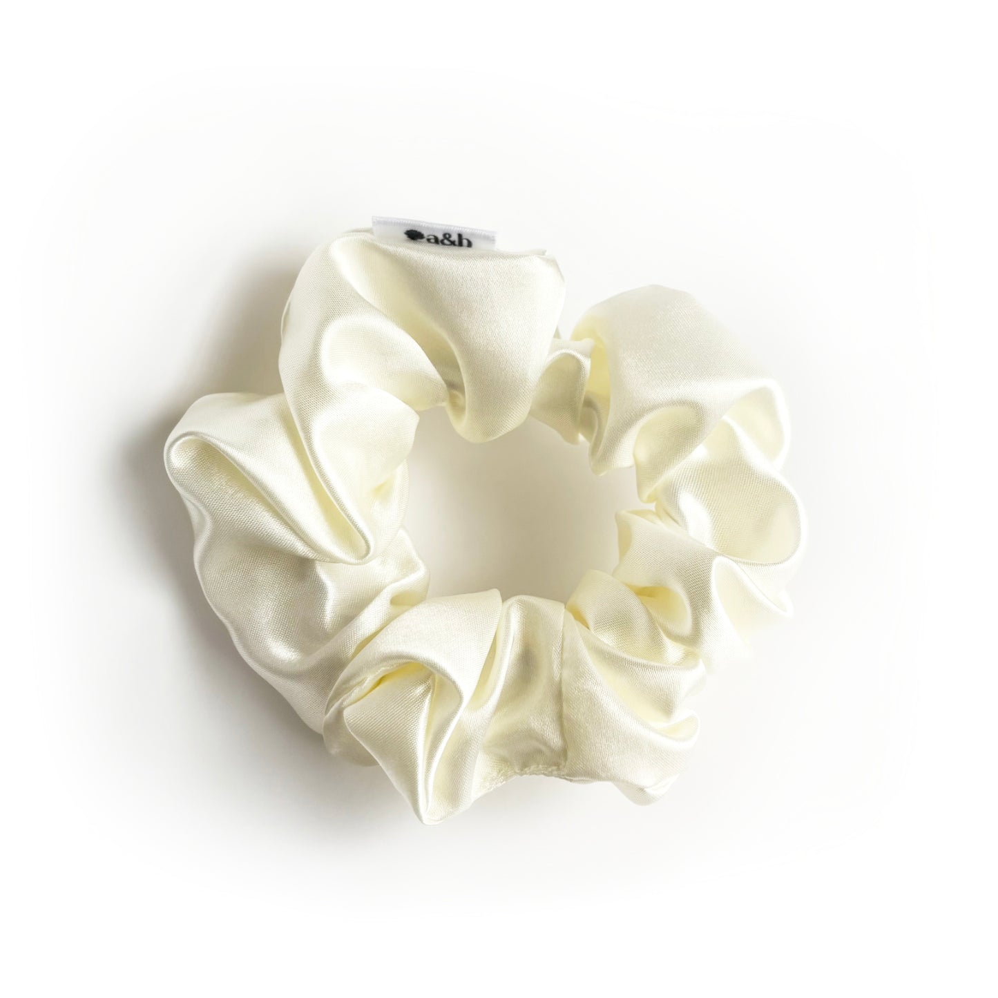 Off White Satin Scrunchie