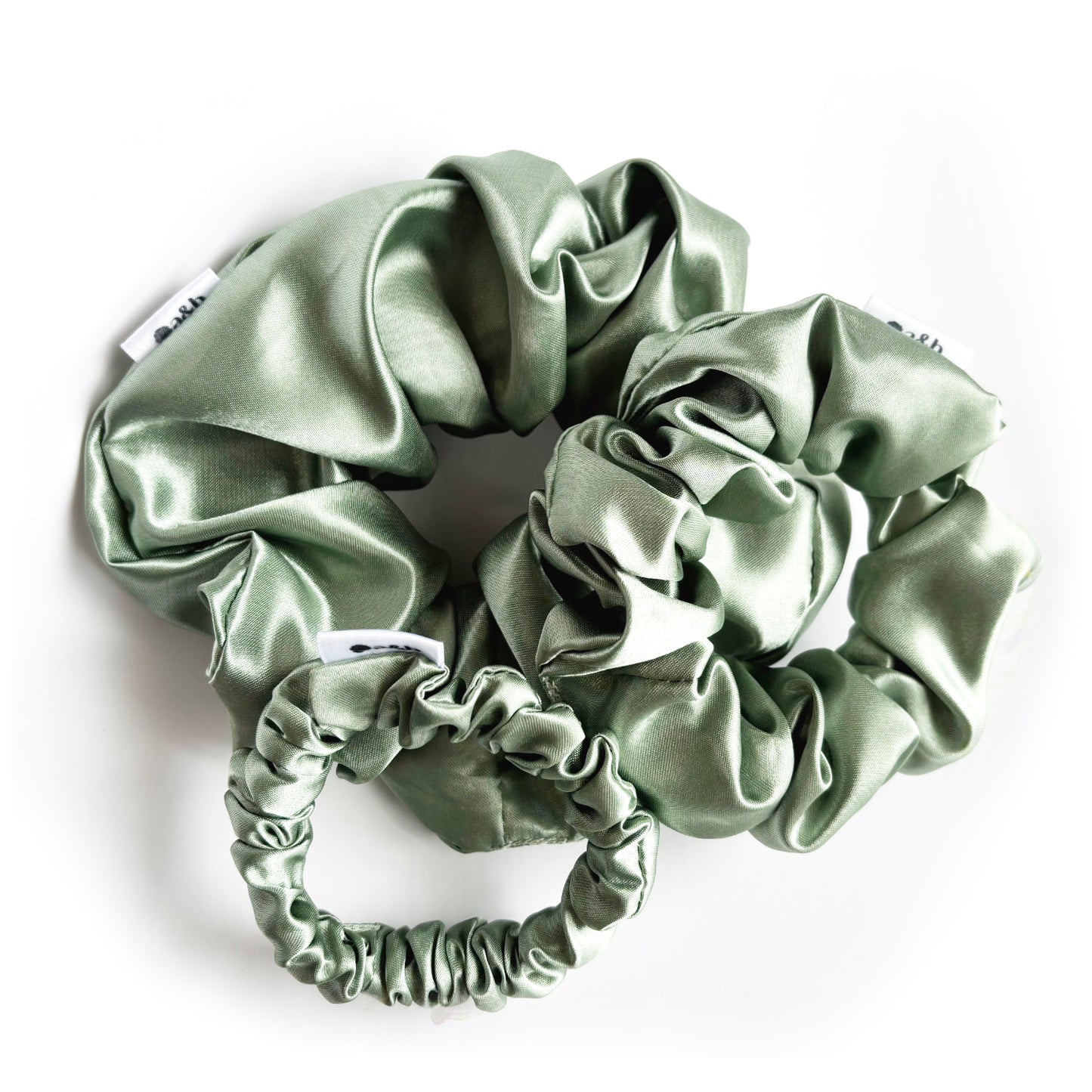 Sage Green Satin Scrunchie