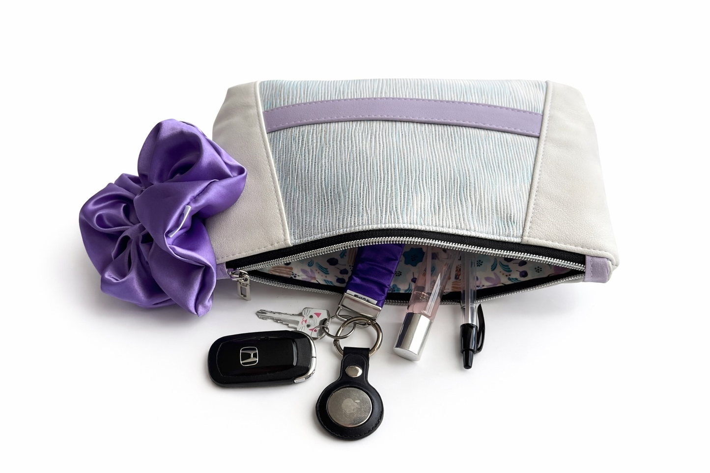 Sunshine Clutch - Silver & Lavender
