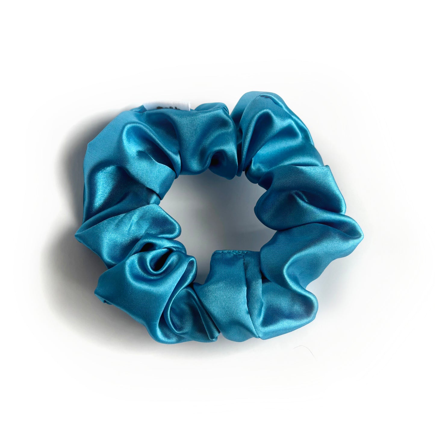 Turquoise Satin Scrunchie