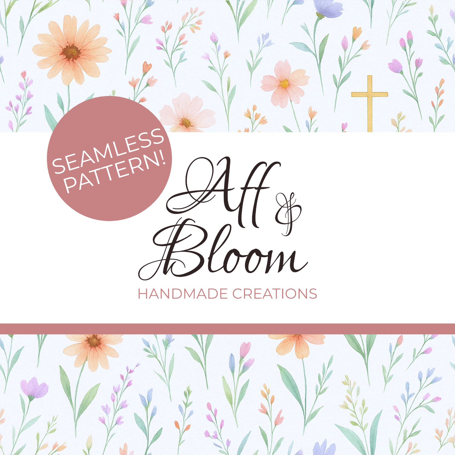 Genesis - Christian Floral - Seamless Digital Pattern